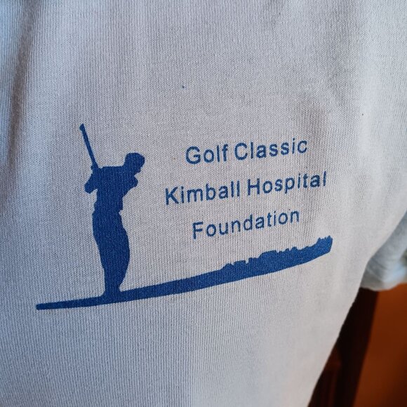 Vintage Mens Polo Shirt SMALL 90s BLUE GOLF GRAPHIC TENNIS KNIT COLLAR STEDMAN - Picture 3 of 6